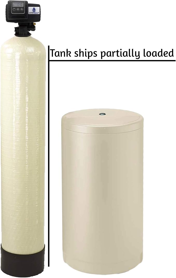 IRON Pro 2 Combination water softener iron filter Fleck 5600SXT digital metered valve for whole house (80,000 Grains, Almond)