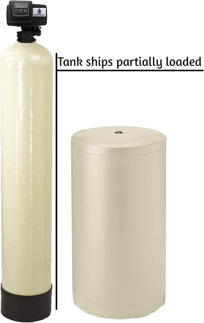 IRON Pro 2 Combination water softener iron filter Fleck 5600SXT digital metered valve for whole house (80,000 Grains, Almond)