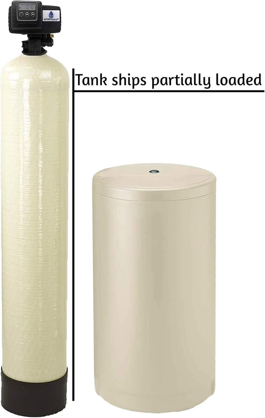 IRON Pro 2 Combination water softener iron filter Fleck 5600SXT digital metered valve for whole house (80,000 Grains, Almond)