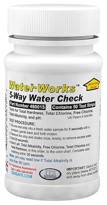 Industrial Test Systems WaterWorks 480015 5-Way Water Check, 30 Seconds Test Time (Bottle of 50)