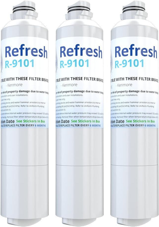 Refresh R-9101 Refrigerator Water Filter Replacement for Samsung DA29-00020A, DA29-00020B, HAF-CIN/EXP, NSF/ANSI 42, 6-Month 300 Gallon Filter (3 Pack, Standard)