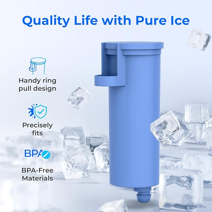 Waterdrop C33 Ice Maker Water Filter, Replacement for GE® Profile Opal Nugget Ice Maker Water Filter, Scale Inhibiting, with Ring Pull, BPA-Free, 3 Pack