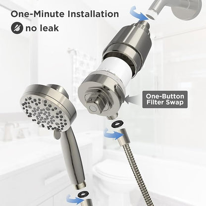 SANYCASA Filtered Shower Head with Handheld, Magnetic Docking System, High Pressure Handheld Shower Head with KDF Filter for Hard Water, 6 Spray Modes, Easy Installation – BNP