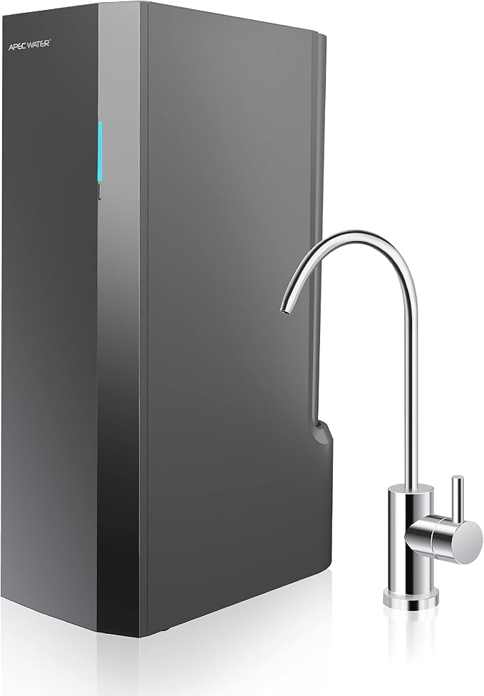 APEC WATER Tankless RO Water Filter System ROTL-AIO - Four-in-One Premium Reverse Osmosis Water Filtration, 2:1 Pure to Drain, Filters Fluoride, Heavy Metals, 1K+ Impurities, Easy DIY Install & Care