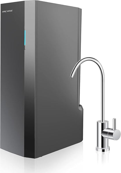 APEC WATER Tankless RO Water Filter System ROTL-AIO - Four-in-One Premium Reverse Osmosis Water Filtration, 2:1 Pure to Drain, Filters Fluoride, Heavy Metals, 1K+ Impurities, Easy DIY Install & Care