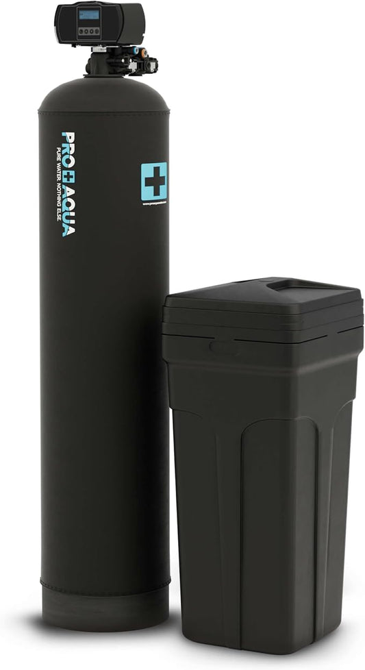 PRO+AQUA Heavy Duty Whole House Water Softener System – 80,000 Grain Capacity, Premium Long-Lasting Resin, 1" Ports