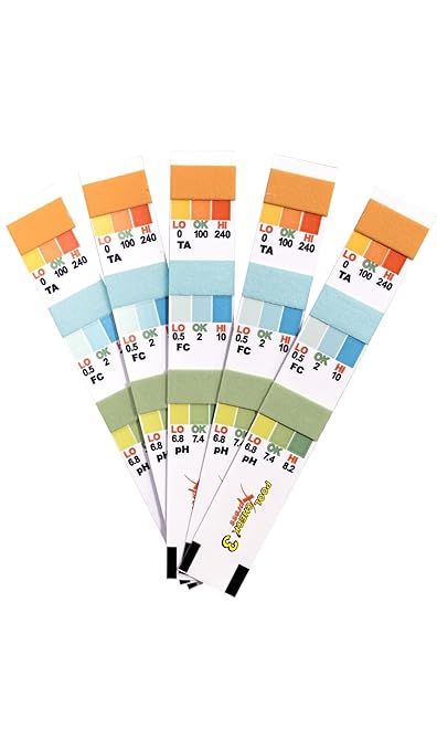 Pool Check Xpress 3-Way Test Strip 482030 – Award Winning - Built-in-Color-Chart on The Strip – No Color Chat Needed - Water Testing for Total Alkalinity, pH, and Free Chlorine in Pool and Spas