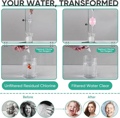 Cobbe HD HEAVY DUTY High Output Shower Filter – 99% REMOVAL Shower Head Filter for Hard Water, Heavy Metals, Chlorine and Harmful Substance, Improve your skin and hair - Pink