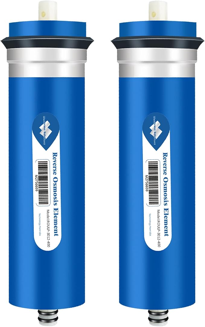 Membrane Solutions 400 GPD RO Membrane, Reverse Osmosis Membrane, RO Membrane Replacement, Reverse Osmosis Filter Replacement for Under Sink Home Drinking RO Water Purifier System (2 PACK)