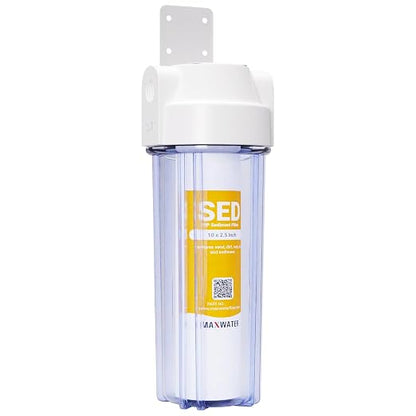 Max Water 10-Inch 1-Stage Whole House Water Filtration System with Clear Housing and 5-Micron Polypropylene Sediment Filter - Ideal for RVs, Well Water, and Boilers