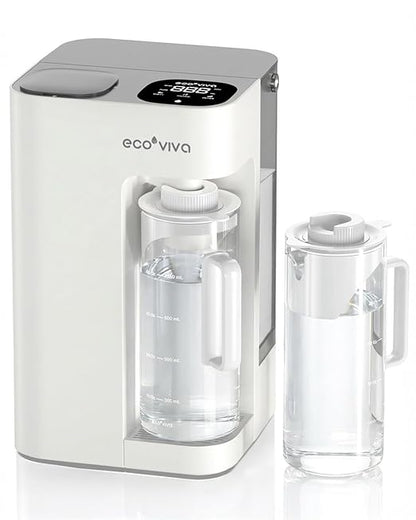 Mate 3 Countertop Reverse Osmosis Water Filter with 2 Smart Auto-Filling Pitchers, 8 Stage RO Water Filtration System, Water Purifier for Home, Office, 3:1 Pure to Drain, White