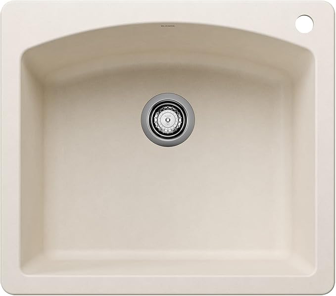 BLANCO 443060 Diamond Silgranit Single Bowl Sink Drop-In or Undermount, 25" L X 22" W - Soft White