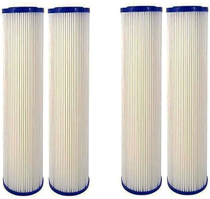 CFS Pleated Filters for WPC0.35-975, 0.35 Micron, 9.75 x 2.75 in, 4 Pack | Sub-micron whole house post-filter polish for UV, rainwater & cistern systems; 9.75 x 2.75 in, fits 10 in housings