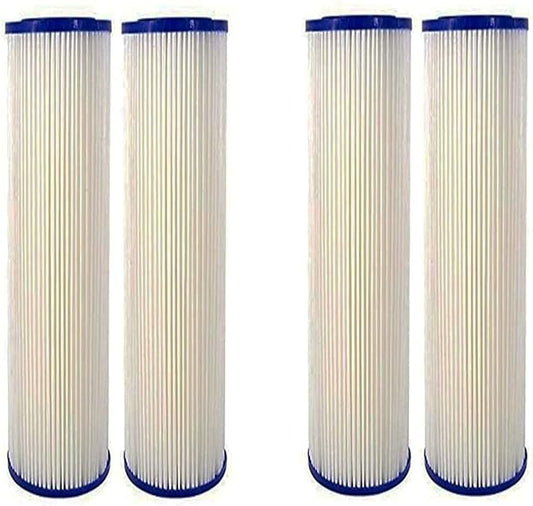 CFS Pleated Filters for WPC0.35-975, 0.35 Micron, 9.75 x 2.75 in, 4 Pack | Sub-micron whole house post-filter polish for UV, rainwater & cistern systems; 9.75 x 2.75 in, fits 10 in housings