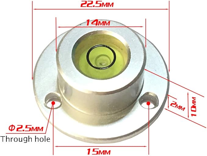 Metal Horizontal Bubble Bull's-Eye Level Universal Horizontal Bubble Flange Water Bubble Level Horizontal Bubble Small Household 22.5x10mm(Green)