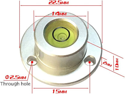 Metal Horizontal Bubble Bull's-Eye Level Universal Horizontal Bubble Flange Water Bubble Level Horizontal Bubble Small Household 22.5x10mm(Green)