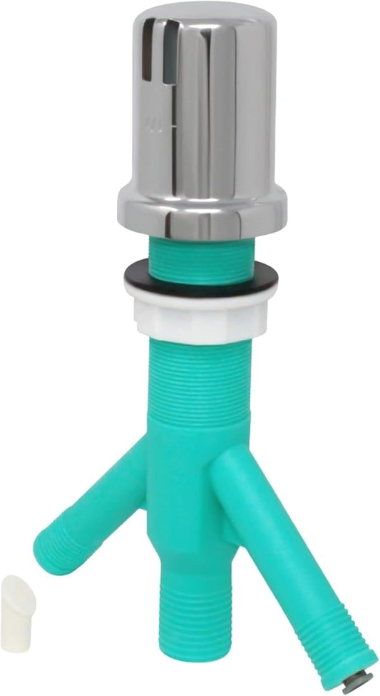 Dual Air Gap with Polished Chrome Brass Cap for Dishwasher and Reverse Osmosis Filters (with tank) and Extra Long Thread (AG200-205, AG200-X05, AMERIGAP)