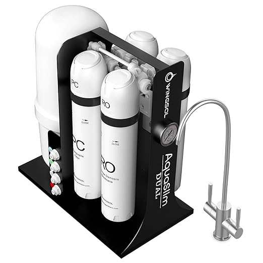 WINGSOL Dual Mode Integrated Reverse Osmosis Water Filter, NSF/ANSI 42&53&58, 10-Stage Under Sink RO Filtration System for 0 TDS Water & pH+ Alkaline Remineralization Water, No Electricity Needed