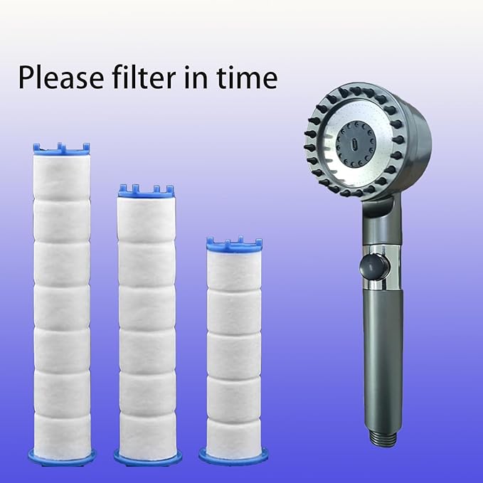 10/20 Pcs Ion Drops Shower Head Filters, Filtered Showerhead, PP Cotton Filter Cartridge, Suitable for Various Specifications of Shower Heads (10 Pcs, 3.3 inches)