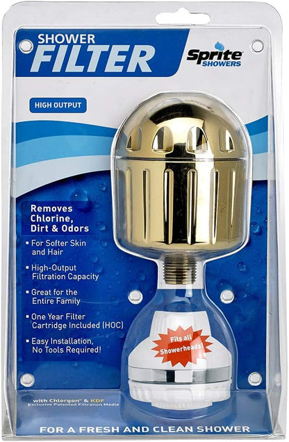 Sprite Showers HO2-GD High Output 2 Universal Shower Filter Housing, Gold