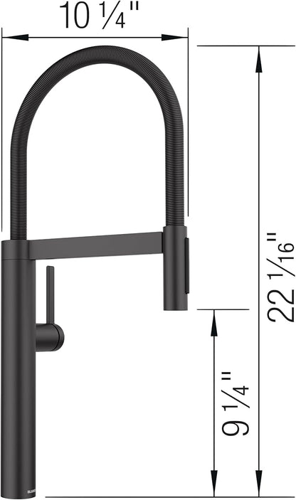 Blanco 527474 Culina II Pull-Down Semi-Pro Kitchen Faucet - 1.5 GPM - Matte Black