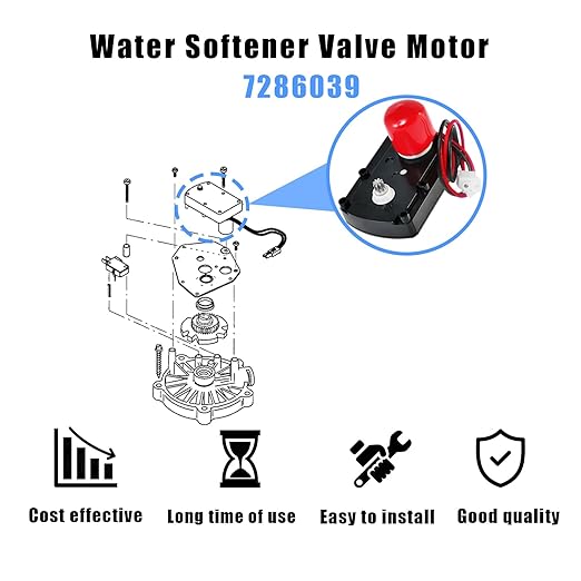 7281291 7286039 Water Softener Valve Motor with Screws Replaces Old Part Numbers:7384691,7234731,7228900, WS26X10021,WS26X21821,Fit for Softener Systems
