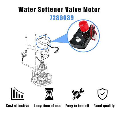 7281291 7286039 Water Softener Valve Motor with Screws Replaces Old Part Numbers:7384691,7234731,7228900, WS26X10021,WS26X21821,Fit for Softener Systems