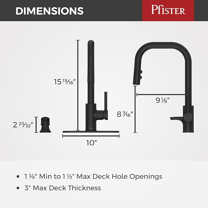 Pfister Zanna 1-Handle Pull-Down Kitchen Faucet in Matte Black