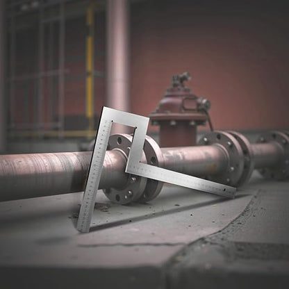 Stainless Steel Flange Square Pipefitter Tools (11.8 x 11.8 Inches) | Angle Flange to Measure Squareness Water Pipelines Distribution System Measuring Tool (300 x 300 mm)