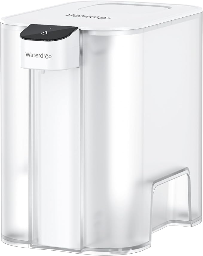 Waterdrop ED04W-L Mega Electric Water Filter Dispenser, Large 27-Cup, 200-Gallon Rechargeable Instant System, NSF/ANSI 42&53&401&372, Reduce PFOA/PFOS, Lead, Chlorine, Does not Lower TDS, White