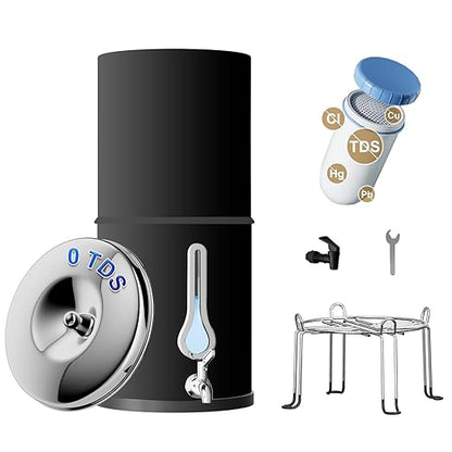 Purewell 0 TDS 7-Stage Gravity Water Filter System with Water Level Window, Certified to Reduce TDS, Lead, Total PFAS (Forever Chemicals), Mercury, and Chlorine, SF-CT-2.25G
