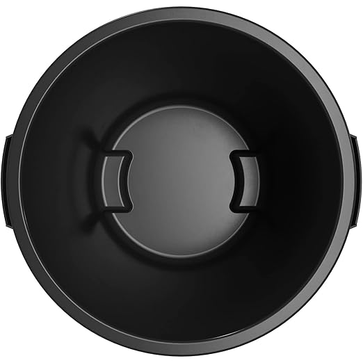 SPARTA Bronco Waste Container Trash Container, Round Trash Bin for Disposal, 10 Gallons, Black, (Pack of 6)