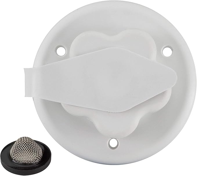 RecPro RV White City Water Fill Inlet Flange Brass with Check Valve | Made in America (No Hose Elbow) (Pack of 2)
