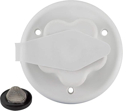 RecPro RV White City Water Fill Inlet Flange Brass with Check Valve | Made in America (No Hose Elbow)