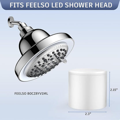 FEELSO 2 Pack Multi-Stage Shower Filter Replacement Cartridge, Water Softener Filters for Hard Water Remove Chlorine and Harmful Substances