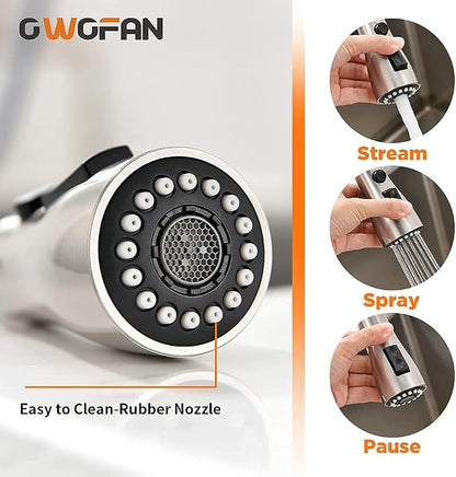 Brushed Nickel Kitchen Faucets with Pull Down Sprayer Kitchen Sink Faucet with Pull Out Sprayer Single Hole Deck Mount Single Handle Stainless Steel Grifos De Cocina 866068SN