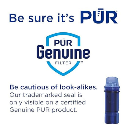 PUR 7-Cup Water Filter Pitcher with 1 Genuine PUR Filter, 3-in-1 Powerful Filtration, BPA Free, Dishwasher Safe, White, PPT710WA