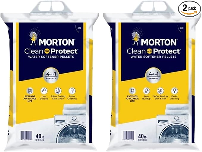 Morton Clean and Protect Water Softener Salt Pellets, 40 LB (Pack-2)