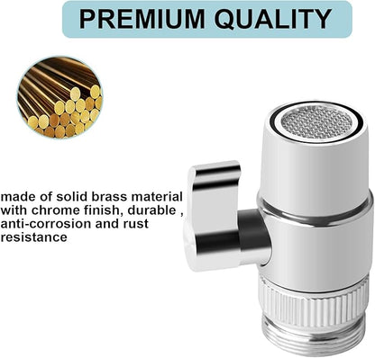 2 PACK Countertop Water Filter Diverter Valve with Barb Connector, Faucet Diverter Adapter for 6mm, 8mm, 9.5mm Tubing or Hose, Compatible with Standard Kitchen Faucets(9.5mm Barb)