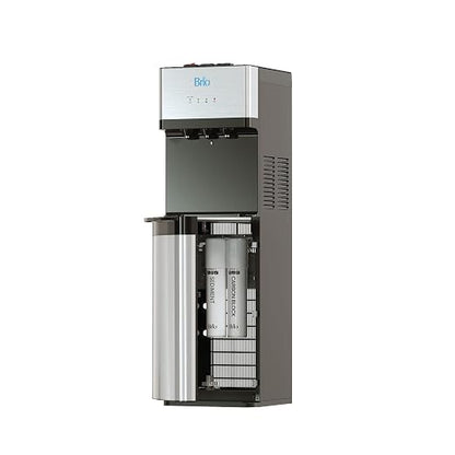 Brio 520 UV Self-Cleaning Bottleless Water Cooler Dispenser, UL Certified | Built-in 2 Stage Filtration (2 Free Replacement Filters Included) Reduces PFAS & Microplastics | 3 Temp (Hot Cold, Room)