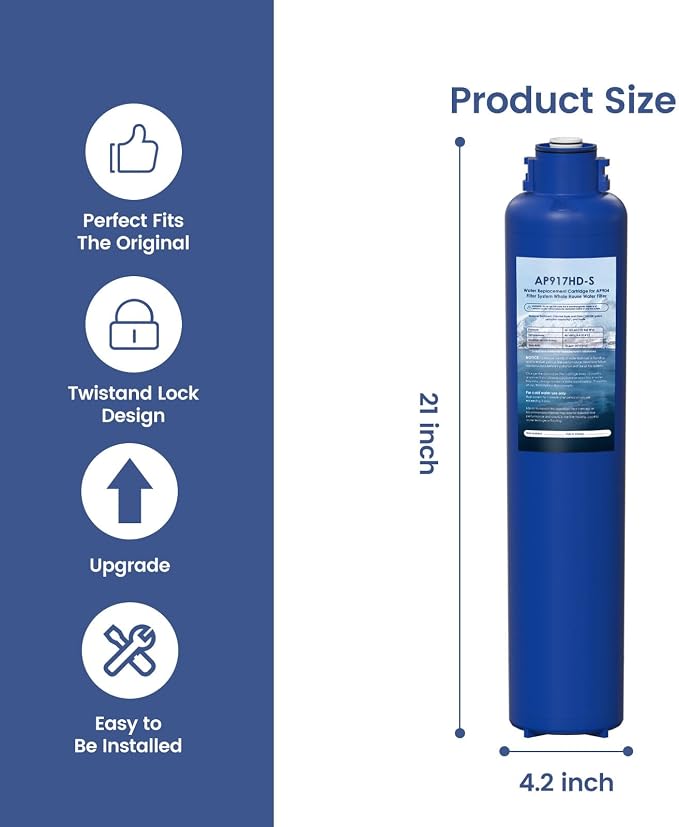AP917HD-S AP904 Whole House Sanitary Quick Change Replacement Water Filter Compatible with 3M Aqua-Pure AP904 System, 100,000 Gallons 2 Pack
