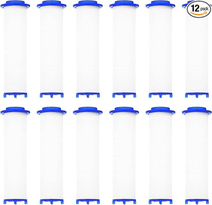 uxcell 12 Pcs Shower Head Filter 3.1 Inch PP Cotton Filter Cartridge Replacement High-Pressure Handheld Fan Shower Jet Sets