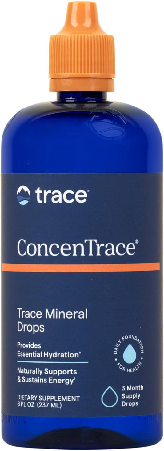 Trace Minerals ConcenTrace Trace Mineral Drops | Supports Energy, Digestion, Bone Health & Hydration, 70+ Ionic Trace Minerals w/Magnesium, Chloride & Potassium | Keto, Vegan & Non-GMO | 96 Servings