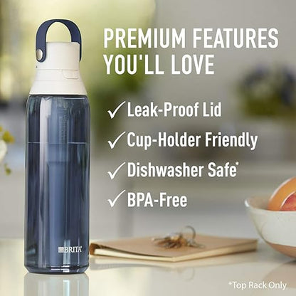 Brita 26 Ounce Premium Filtering Water Bottle with Filter - BPA Free - Night Sky