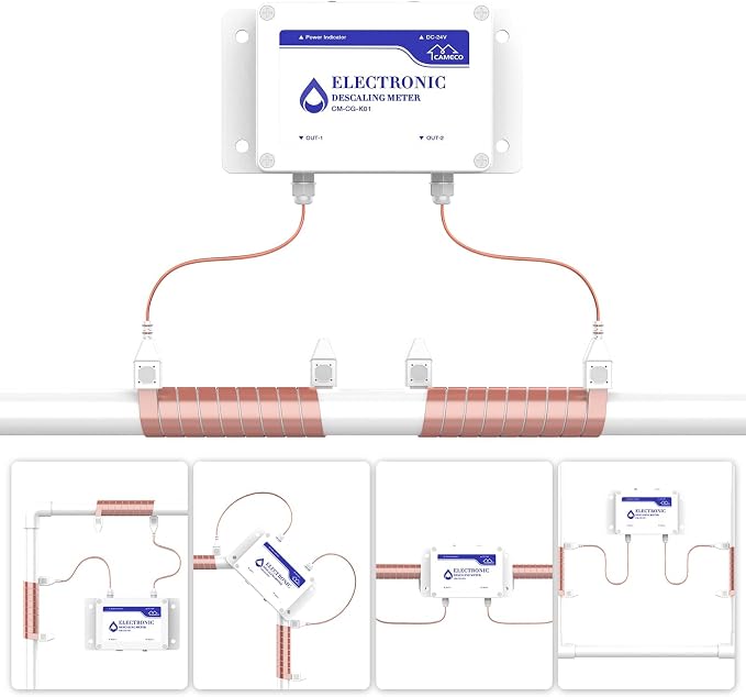 CAMECO Whole House Water Descaler System, Electronic Alternative Salt-Free Hard Water Conditioner, No Salt Water Softener, Limescale & Rust Removal, Reduces Hardness