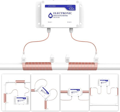 CAMECO Whole House Water Descaler System, Electronic Alternative Salt-Free Hard Water Conditioner, No Salt Water Softener, Limescale & Rust Removal, Reduces Hardness
