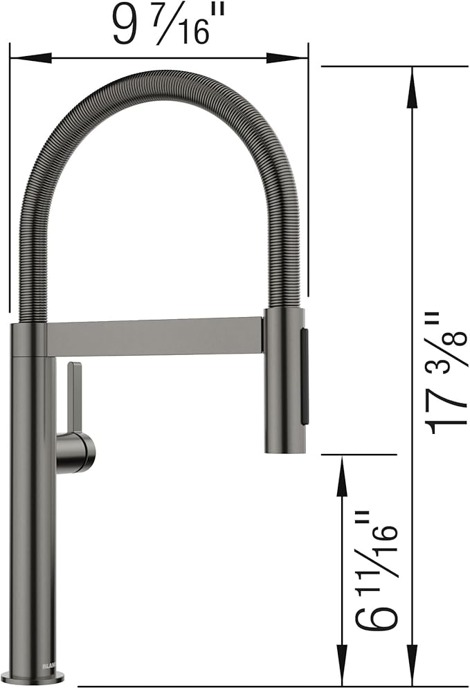 Blanco 527482 Culina II Mini Semi-Pro Kitchen Faucet - 1.5 GPM - Satin Dark Steel