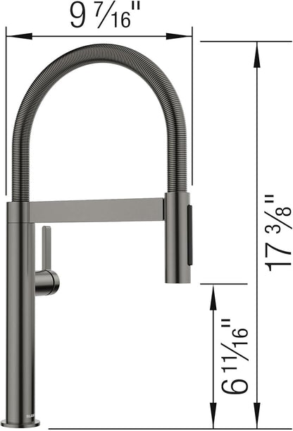 Blanco 527482 Culina II Mini Semi-Pro Kitchen Faucet - 1.5 GPM - Satin Dark Steel