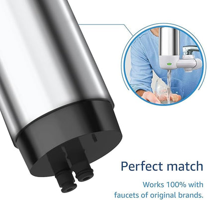 Waterdrop 7027S Faucet Water Filter, Replacement for Brita® Filter, 36311 On Tap Water Filtration System, Brita® Replacement Filters, 4-Months or 100 Gallons, Chrome, 2 Pack