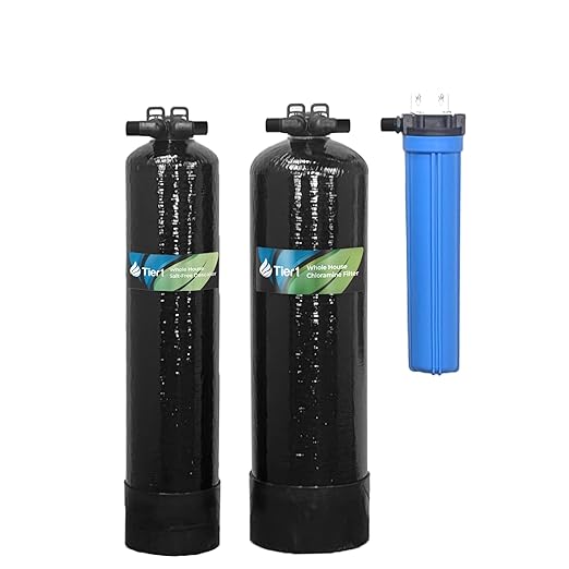 Tier1 Salt-Free Descaler & Chloramine Filter | 3-in-1 TAC Conditioner | 300,000 Gallon Capacity | Catalytic Chloramine Reduction & Sediment Pre-Filter System | Scale Prevention Softener Alternative